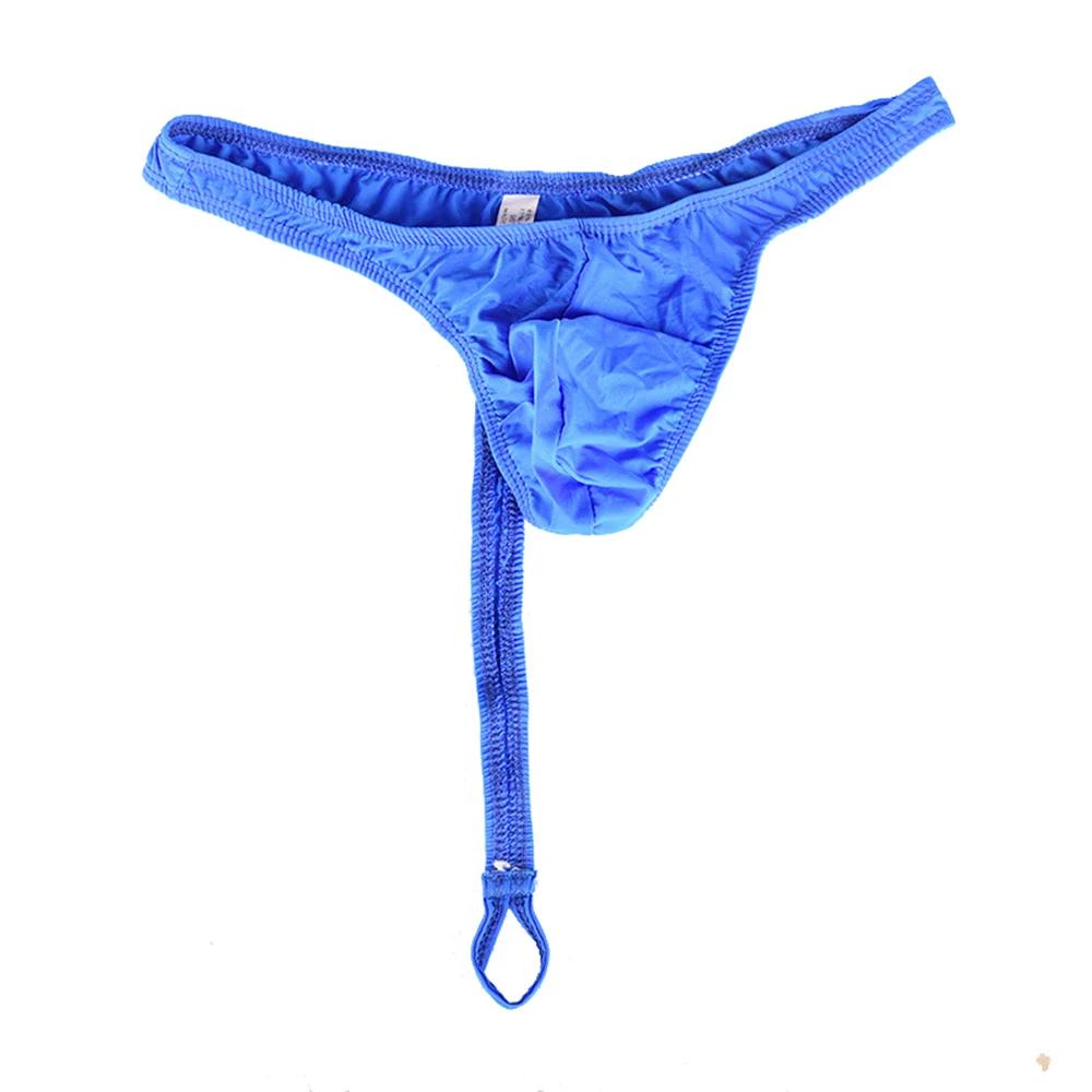 Men's Sexy Sissy Thong with U Convex Pouch G-String Briefs Underpants Gay Jockstrap Ring Penis Sexy Underwear