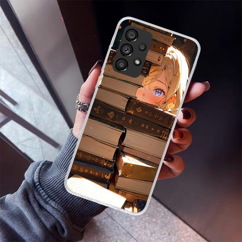 Read Books illustration Reading Phone Case For Samsung Galaxy A17 A16 A15 A14 A13 A57 A56 A55 A54 A53 A37 A36 A35 A34 A33 A26 A2