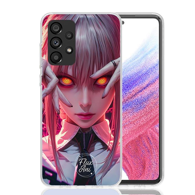 C-Chainsaw Mans Makima Phone Case for Samsung Galaxy A52 A51 A50S A12 A22 A32 A72 A10S A30S A31 A71 Note 20 Ultra 10 Plus S10 Ga