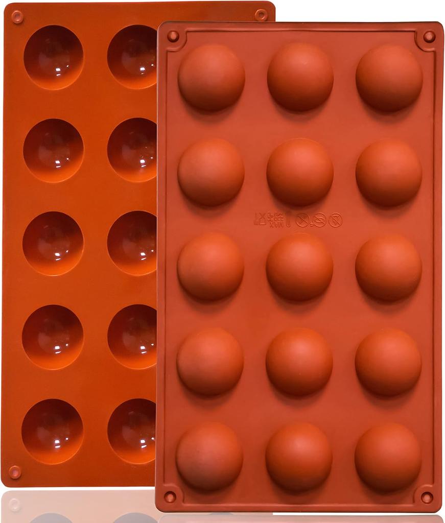 6 Holes Medium Semi Sphere Silicone Molds, 2 Packs Half Sphere Silicone Baking Molds for Making Chocolate, Cake, Jelly, Dome Mousse