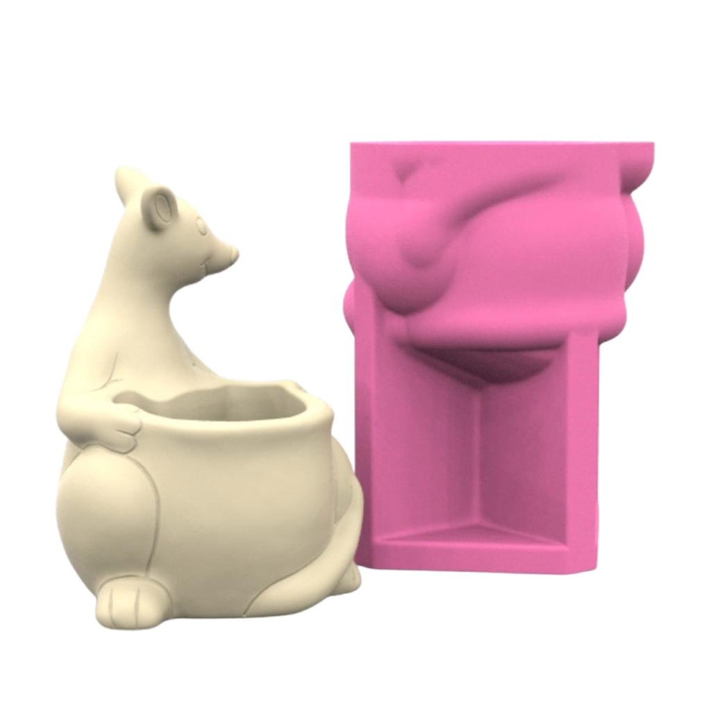 Mucegai din silicon pentru ghiveci de flori, formă de cangur, mucegai pentru ghiveci de suculente, mucegai pentru vază, potrivit pentru proiecte artizanale de decorare a casei