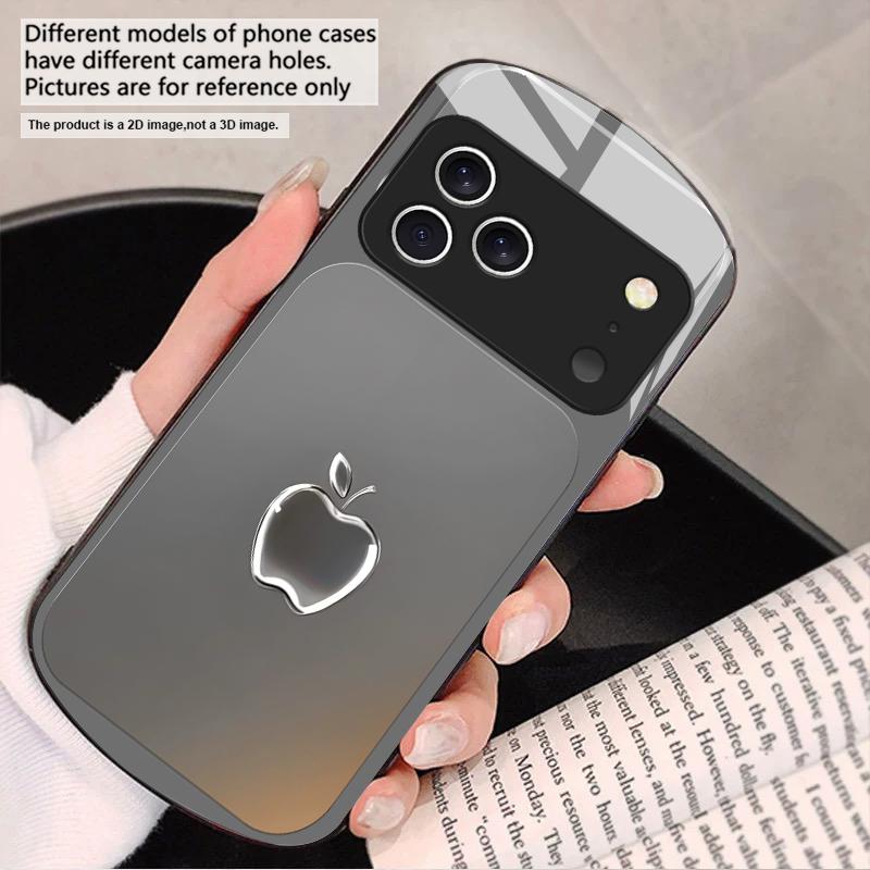 Metallic Gray Texture For iPhone 17 16 15 14 13 Plus 12 Mini 11 Pro Max XR Xs Max X 7 8 6S 22 20 Elliptical Glass Phone Case