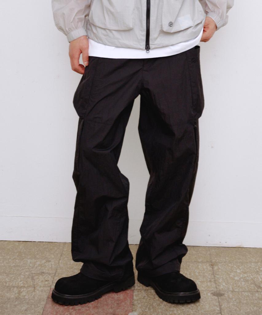 Kallapataleu Easy Wide Nylon Ripstop Pants - Black
