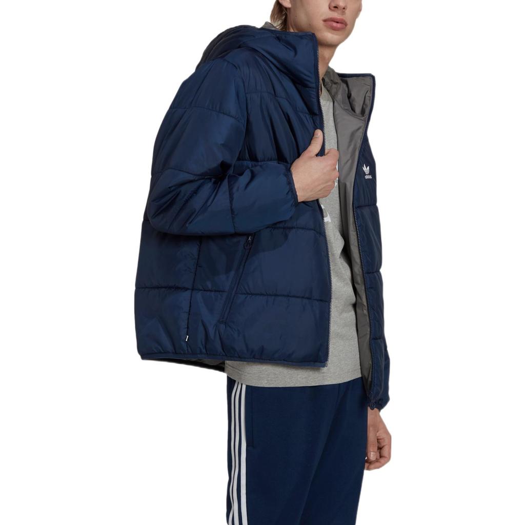 adidas Bluza z kapturem zapinana na zamek Originals z logo w jednolitym kolorze Męska odzież wierzchnia Niebieska HM2462