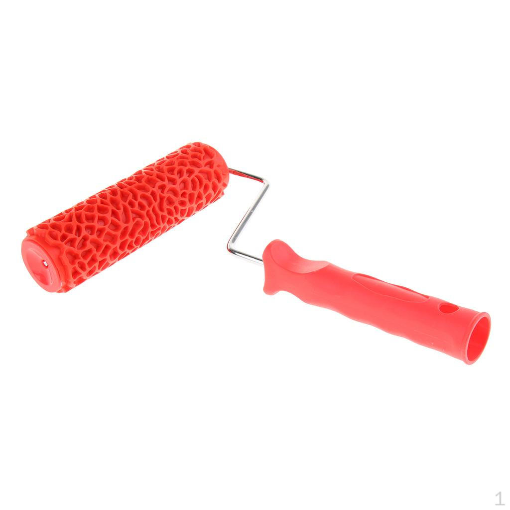 

7-inch Painting Decoration Empaistic Wooden Grain Floral Pattern Roller with Plastic P,
