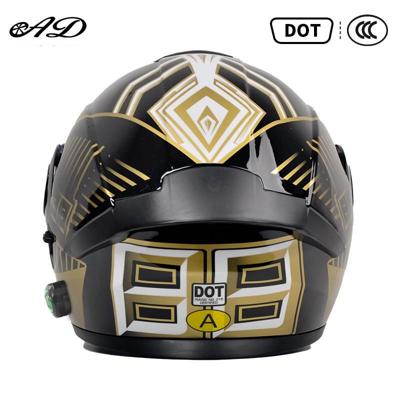Bluetooth-Enabled Full Face Motorcycle Helmet With Dual Visors DOT 3C Certified All-Season Flip-Up Design Men Women