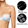 10pcs Nonslip Transparent Bra Straps Invisible Detachable Adjustable Shoulder Strap Women Elastic Bra Belt Underwear Accessories