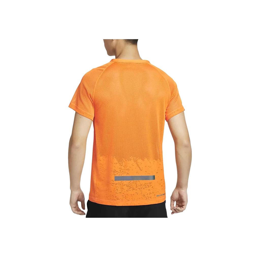 Nike Dri-Fit Adv Logo Reflective Stripe Lightweight Running Short Sleeve T-Shirt Men Tops Bright-Orange DX0854-836