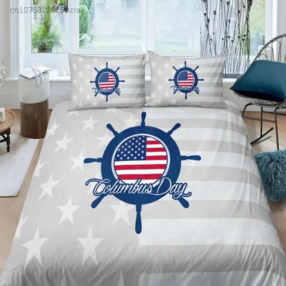 Luxury 3D Nautical Anchor Bedding Set Bedroom Soft Modern Bedspreads Comefortable Kids Duvet Cover Quilt Cover And Pillowcase