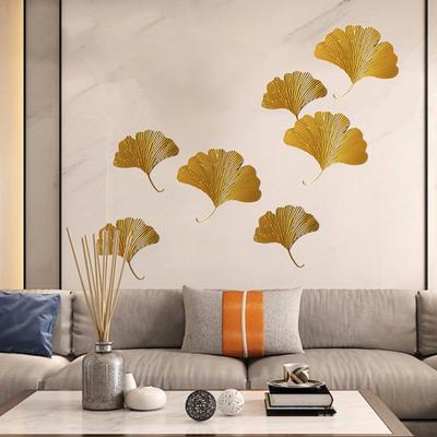 Attached Ginkgo Ornaments, Wrought Iron Decor, Home Accents, Sculpture for