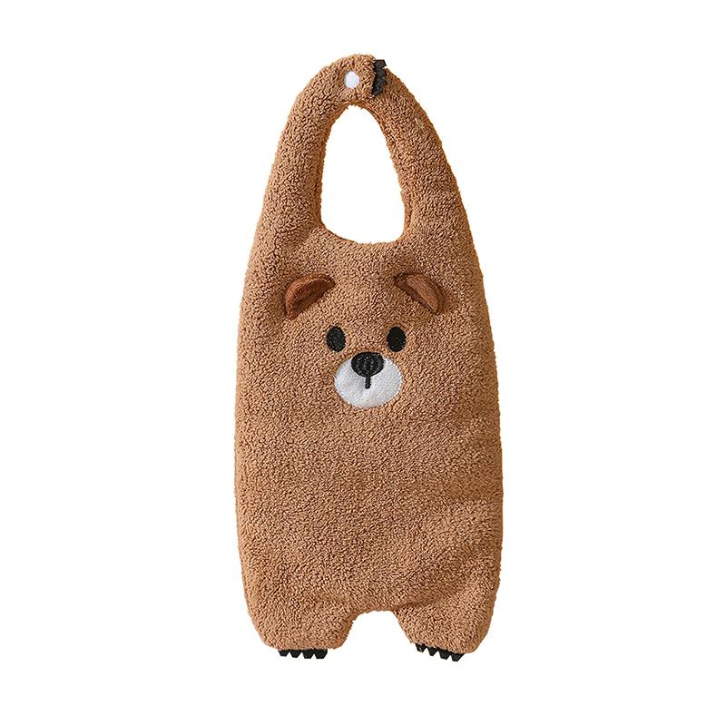 Coral Velvet Towel Cute Hanging Type Cartoon Kitchen Bathroom Absorbent Quick Drying Hand Towel