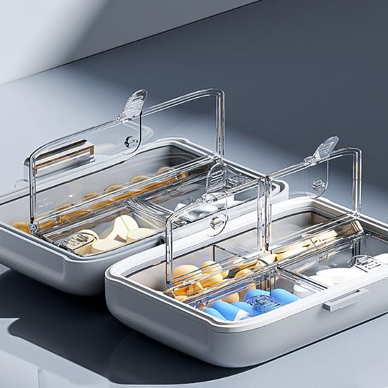 Yousheng Medicine Storage Box, Large Capacity 7 Compartment Weekly Pill Organizer, with Moisture Proof Seal Design, Portable Travel Medication
