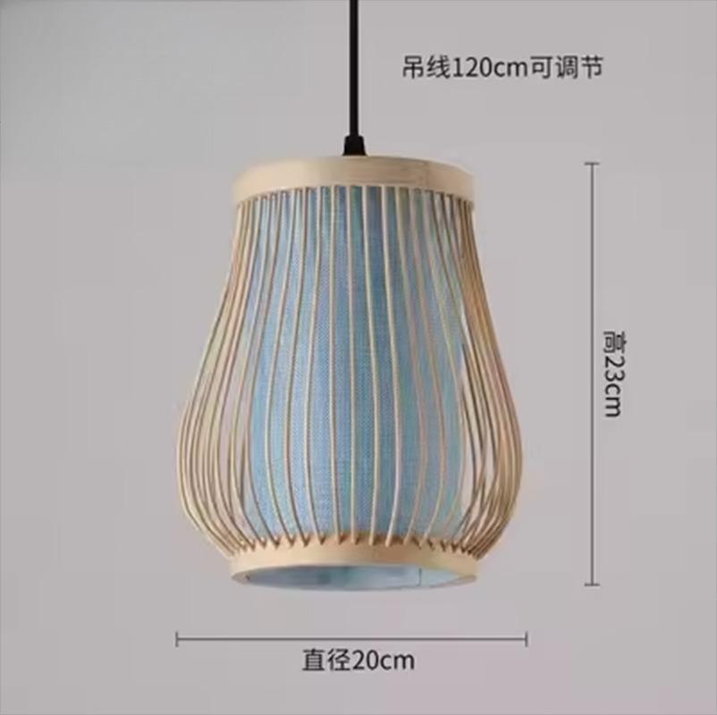 Rattan Bamboo Lantern Pendant Lamps Natural Retro Restaurant Hanging Light Hand-Woven Bamboo Lampshades E27 Lighting Fixtures