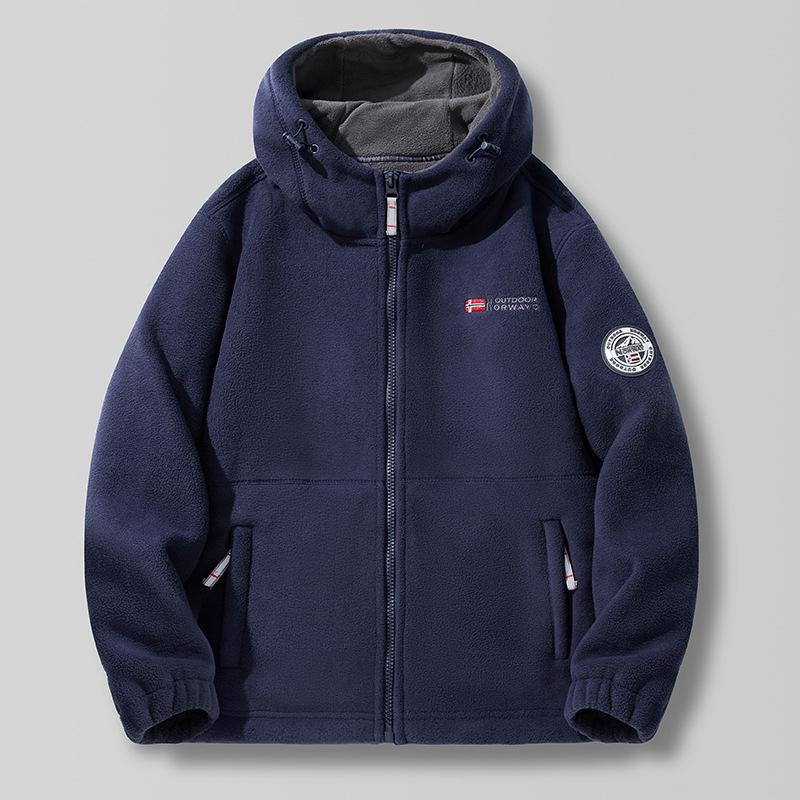 New Winter Plus Size Men's Fleece Hooded Fleece Jacket