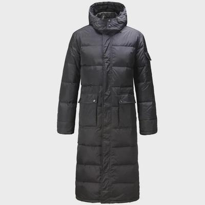 Çıkarılabilir Kapüşonlu ve Çift Fermuarlı Erkek Kış Uzun Bol Kesim Kaz Tüyü Mont