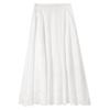 Women's Cotton Embroidered High-Waisted A-Line Midi Skirt