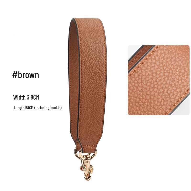 Women's Faux Leather Shoulder Strap Bag Accessory - Imitation Cowhide, Single Wide Short Handheld Strap