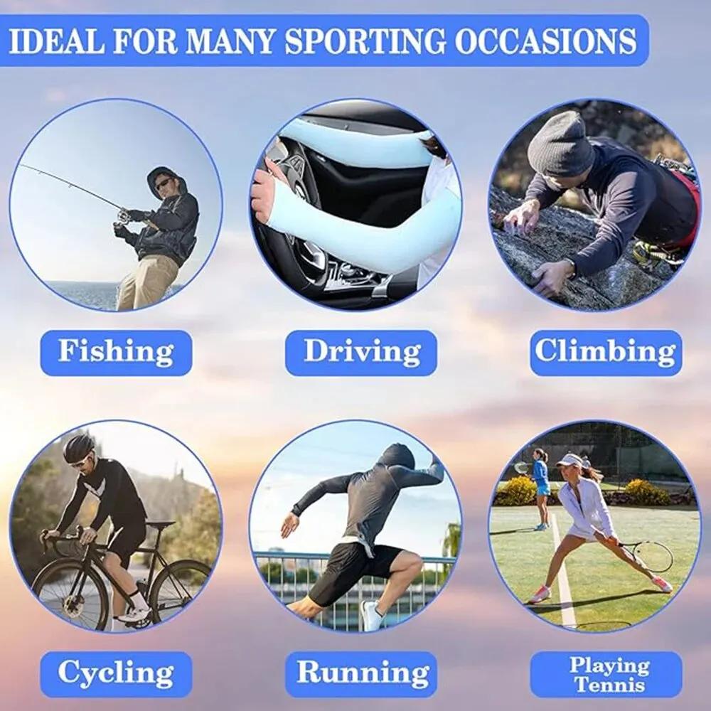 Cooling Protective Arm Sleeves with UV Shield for Men and Women - Arm Sleeve Holders for Sun Protection
