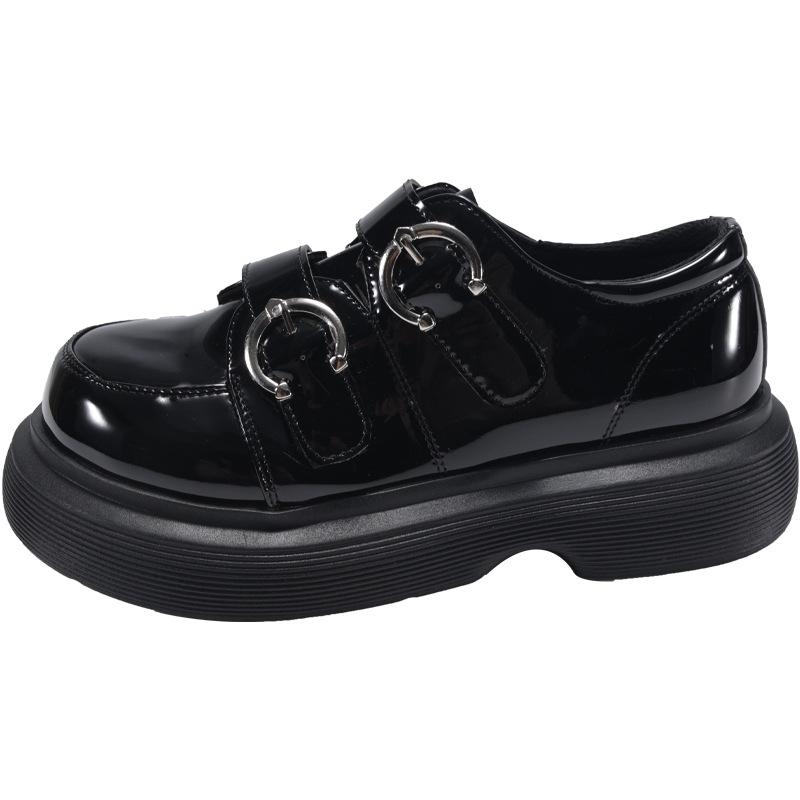 British style small leather shoes women's 2025 autumn new patent leather platform loafers versatile retro with skirt jk single shoes