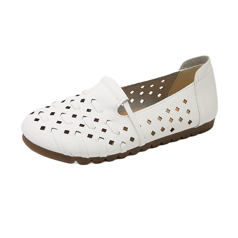 

2025 Summer Round Head Sexy Breathable Comfortable Casual Sneakers Fashionable New Light Mouth Flat Shoes for Women 41 белый