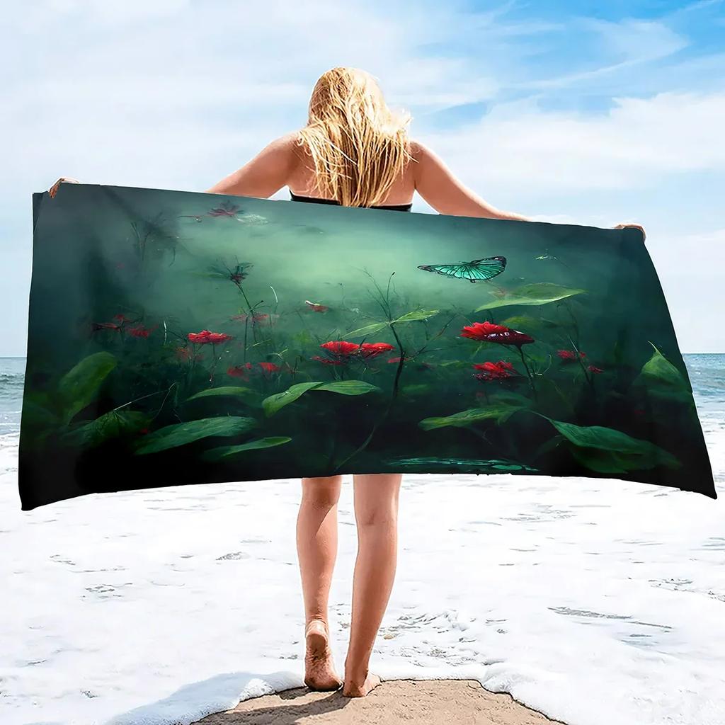 Butterfly Microfiber Beach Towels Oversized,Sand Free Beach Towel for Adults Kids Men Women Absorbent Quick Dry Pool Towel