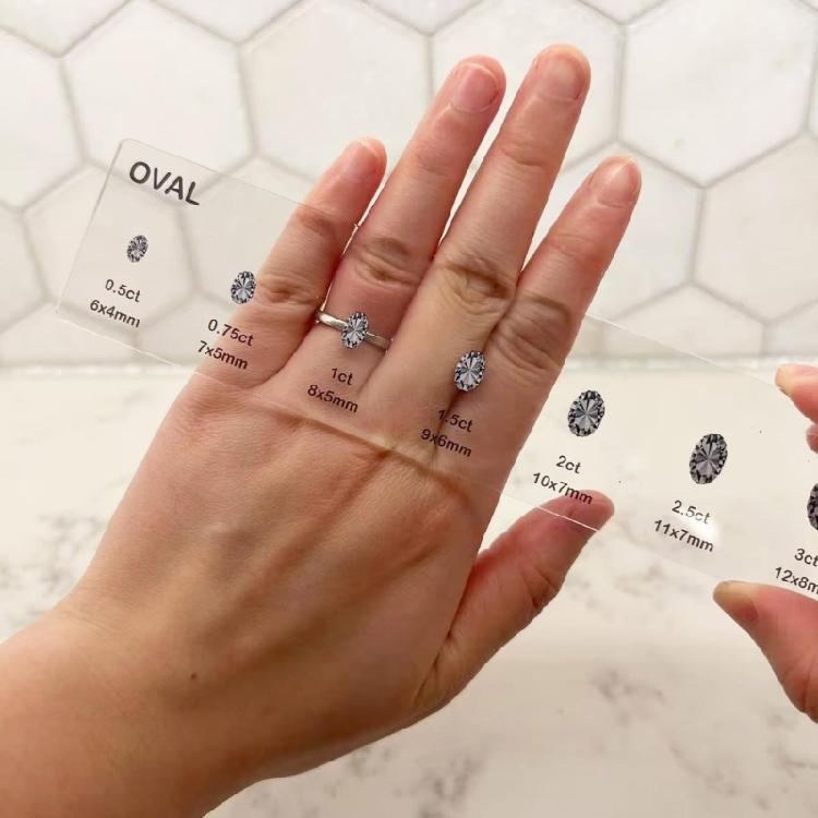 Precisions Engraved Acrylic Jewelry Measuring Tool For Wedding Anniversary Rings And Professional Gemstones Analysis