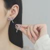 2026 Summer New Exquisite Fashion Light Luxury Micro-inlaid Zircon Bow Earrings S925 Silver Needle Atmosphere Senior Stud Earrings Women