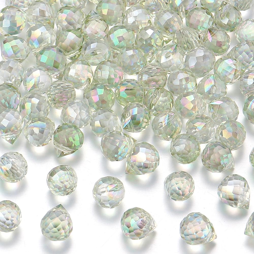 50 шт. 8x9 мм Кристальные бусины  Клубничная слеза  Гранильные стеклянные бусины Свободные бусины-разделители для изготовления ювелирных изделий DIY Ожерелья Серьги светло-зеленый