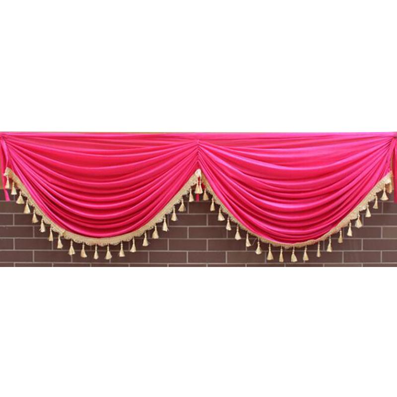 2M Wedding Background Curtain Swag Party Valance Drape Panel Wedding Backdrop Curtain Valance Stage Background Decor Drapery