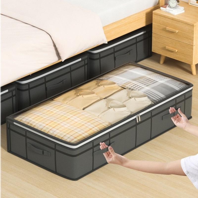 Homefish 1Pc Large Capacity And Super Load-Bearing Black Composite Material Storage Bag, Dustproof And Moisture-Proof