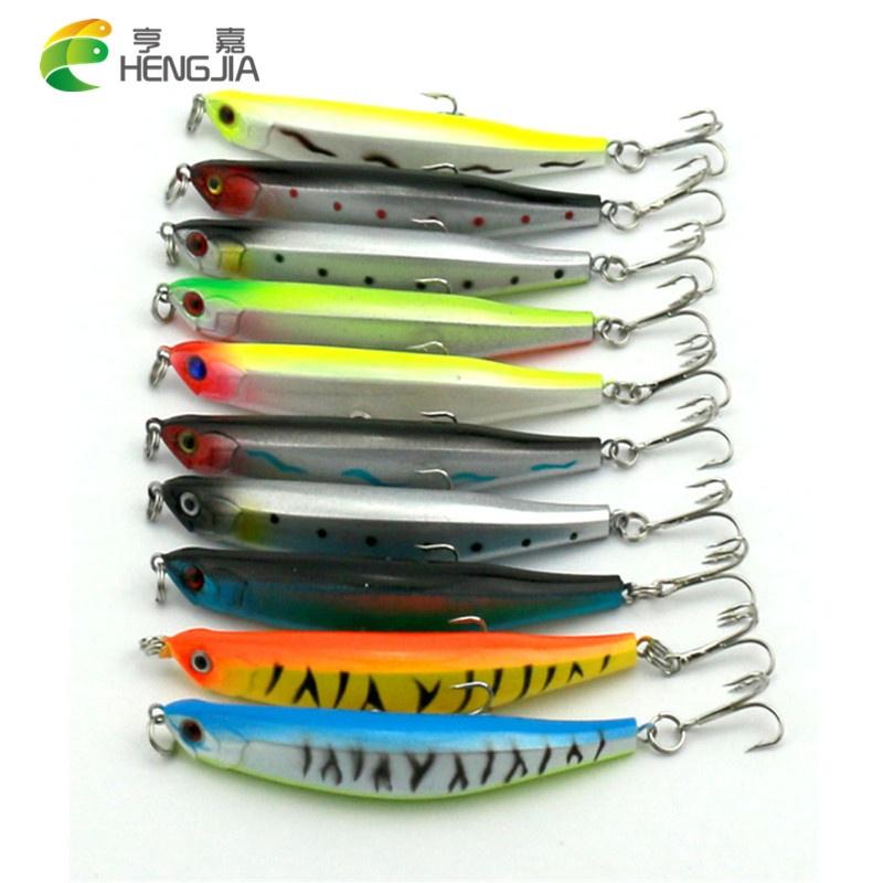 Buy HENGJIA Minnow Pencil Bait Fishing Lures 10pcs/lot Plastic Hard