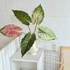Artificial Alocasia Leaf Greenery Faux Realistic Fake Plants Stem Tropical Leaves