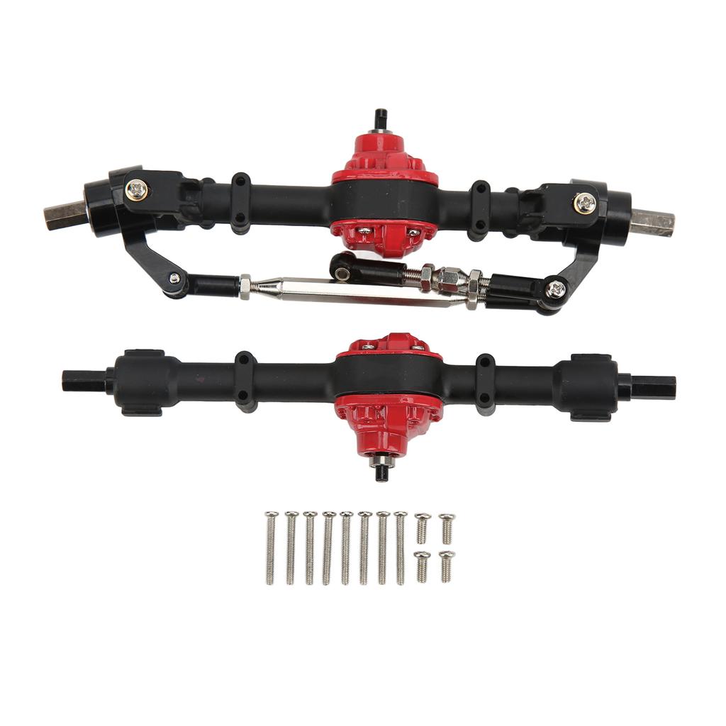 RC Car Metal Front Rear Axle Set for MN D90 D91 99S FJ45 1 12 RC Car Upgrade PartsBlack Red