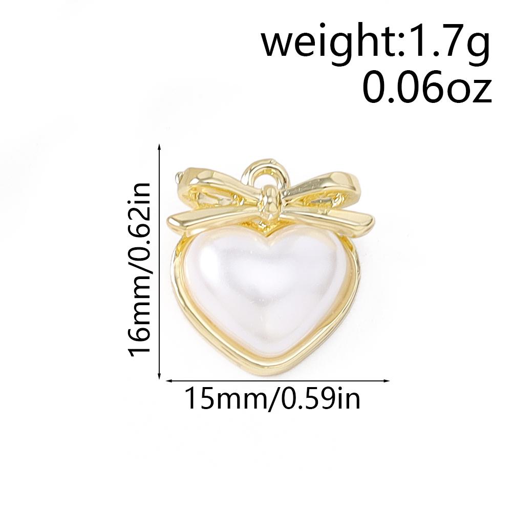 5pcs Elegant Bowknot Love Heart Charms Pendants for Jewelry Making Necklace Earrings Bracelet DIY Handmade Accessories Supplies