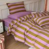 Class A maternal and infant cotton knitted cotton Tianzhu cotton striped Nordic style quilt cover naked sleeping sheets mattress bedding