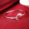 925 Sterling Silver Bracelets for Women Fine Cute Dolphin Bangle Adjustable Jewelry