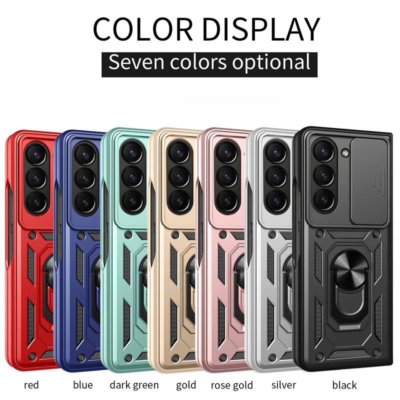 Armor Shockproof Case for Samsung Galaxy Z Fold 6 5 4 3 5G Cover with Ring Magnetic Holder Metal Stand Foldbale