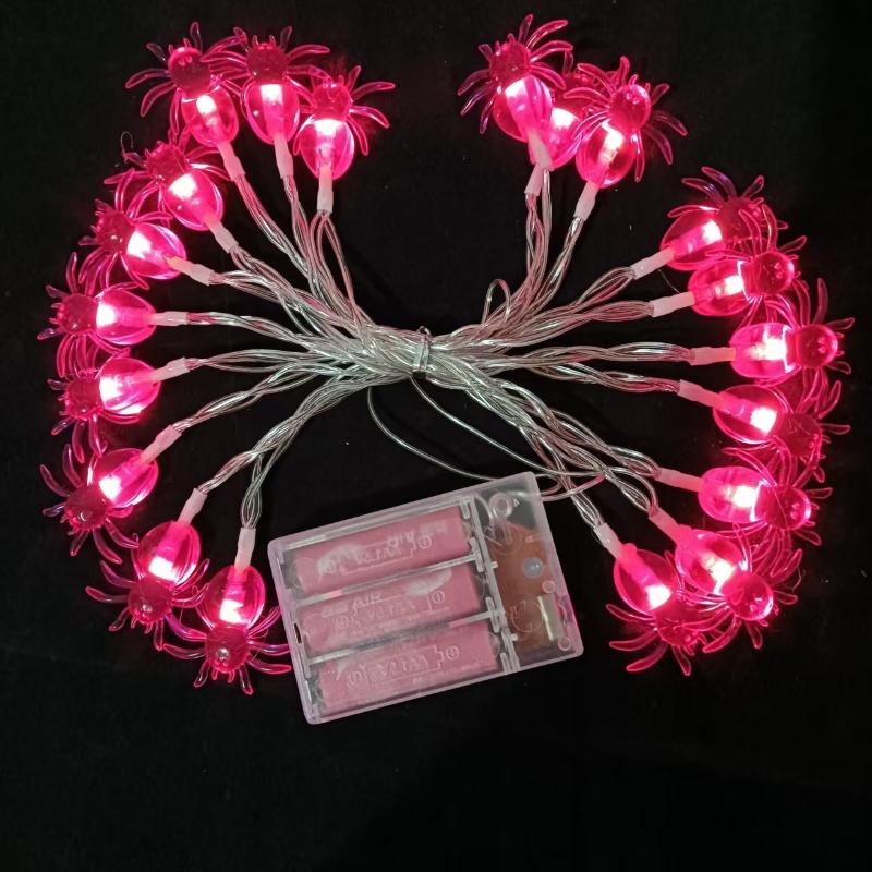1 Stück Halloween Lila Spinne LED Lichter Batteriebetrieben Hängelampe Horror Dekorationslichter Für Party&Spukhaus
