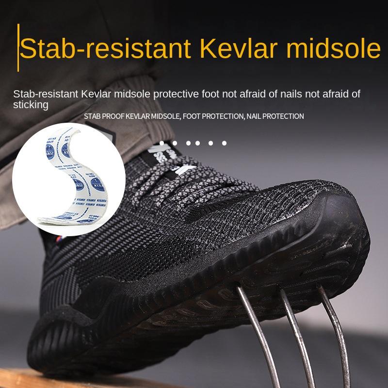 Labor Shoes Men, Wear-resistant and Tie-resistant Lightweight Steel Bag Head, Smash-proof and Stab-proof Soft Sole, Safety Work Shoes