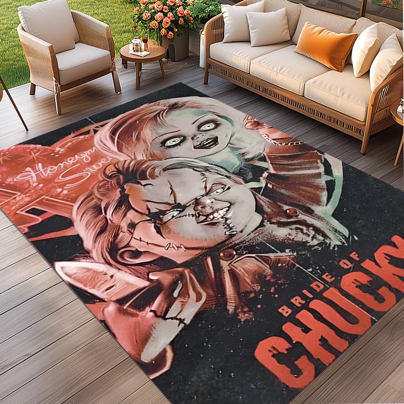 Bride of Chucky Print Rug, Washable Floor Carpet, For Entryway Dorm Laundry Room Office Study, Home Decor Birthday Christmas Gift