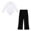 Tuta a maniche lunghe body leotard maglietta con pantaloni per ballo Jazz Latino