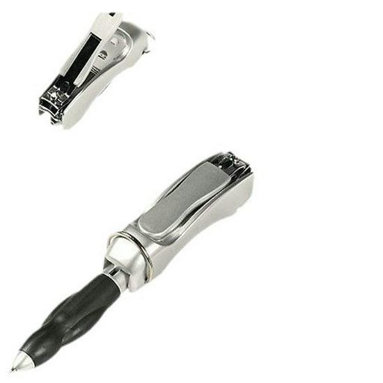 Silver Multifunctional Pen with Retractable Nail Clipper