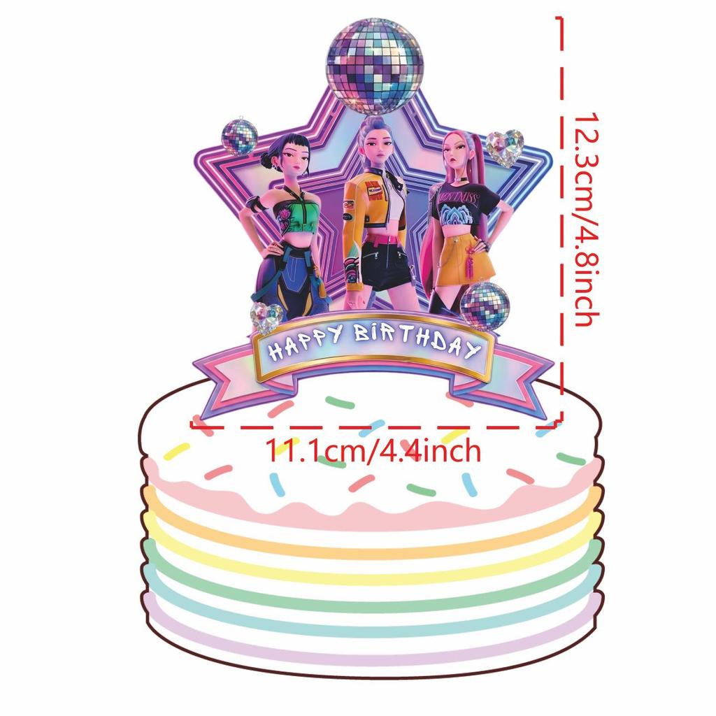 Demon Hunter Girls Cake Topper for Birthday Parties