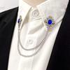 Luxe Honderd Torens Kraagketting Pak Overhemd Accessoires Kruis Strass Broche