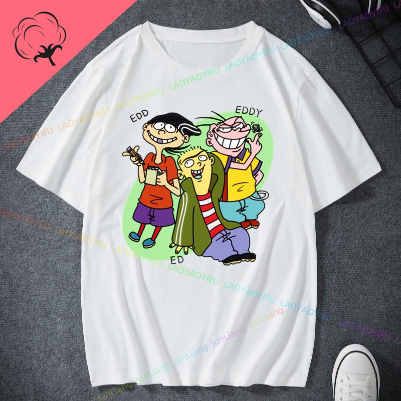 Ed Edd N Eddy Man Woman TShirt Cartoon Network TV Show Hip Hop Mens Tee Shirts Funny Tee Mens Tee Cotton Shirts