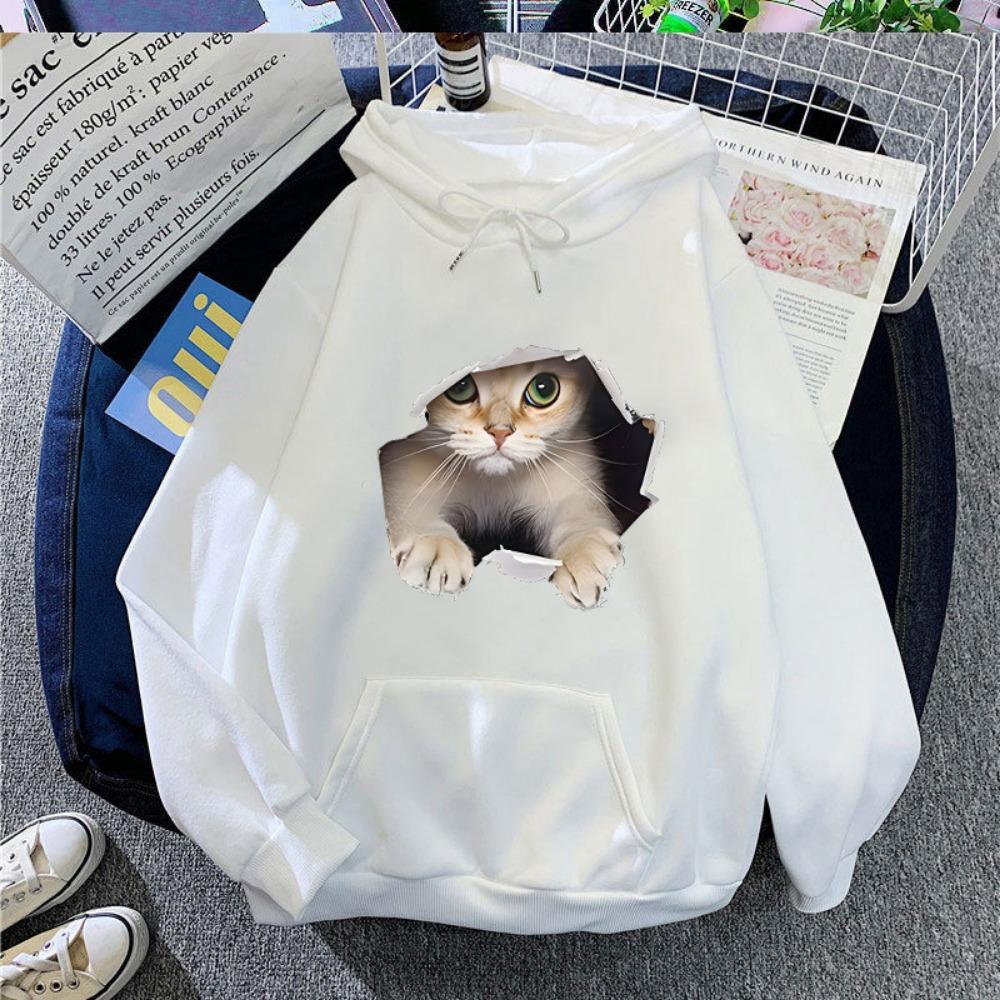 2025 autumn and winter printed hooded sweater American printed casual versatile velvet thickened trendy jacket