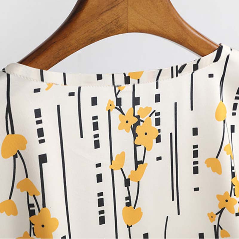 Ice Silk T-shirt Women's Summer Fashion Large Size Printing Short-sleeved Round Neck Loose Mother's Top Everyday Casual Wear