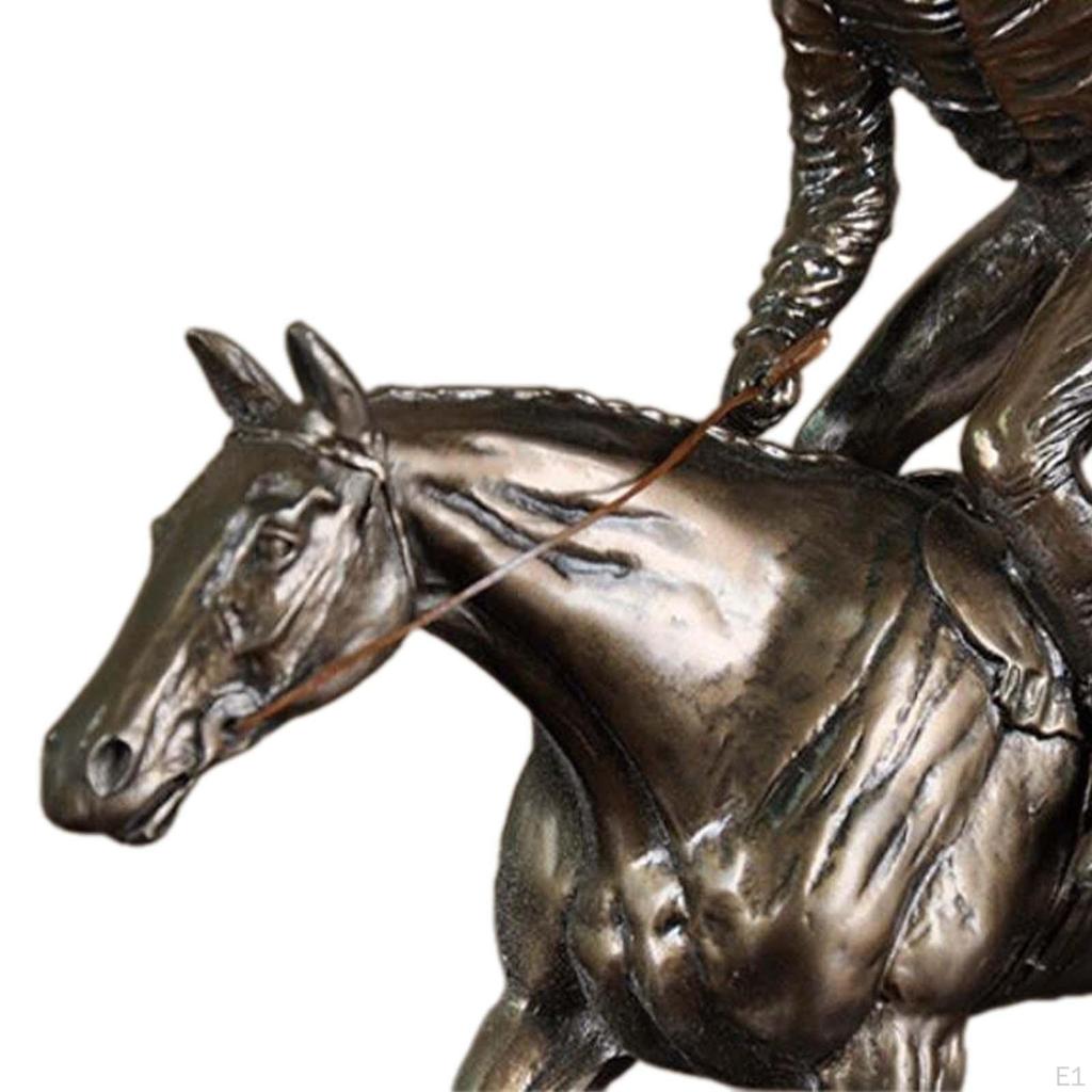 Western Cowboy Statue Single Horse Riding Figurine Desktop Collection Artwork Horseback