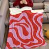 Red Water Splash Flannel Blanket Warm Soft Halloween Christmas Couch Warm Cozy Decorative Decor Gift for All Season