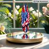 2D Flat - 1pc July 4th Patriotic Wreath - Red White Blue American Flag Design Metal Aluminum Sign with Stars, Stripes USA Lettering, Durable Aluminum